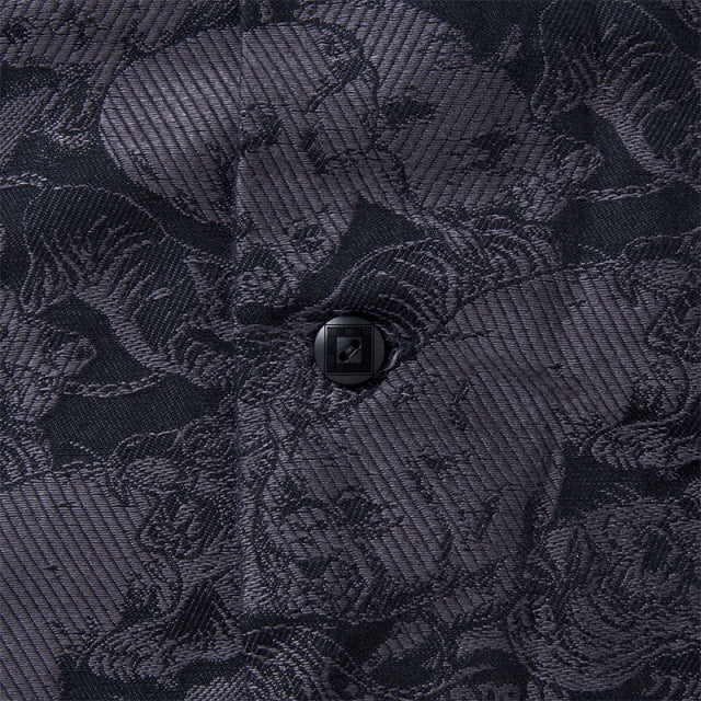 京黒紋付染 百豚ジャガード半袖シャツ【5687】