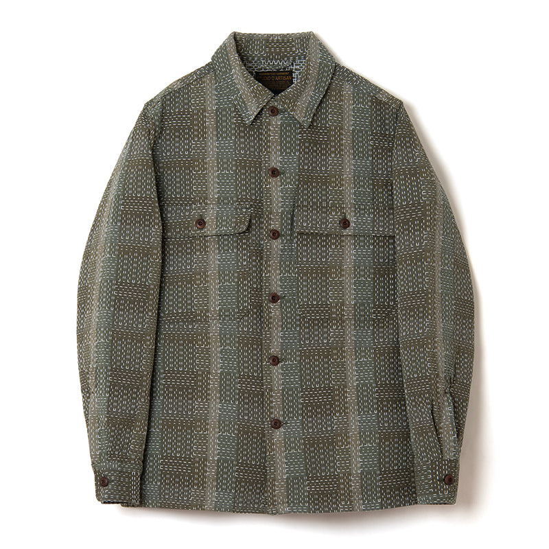 NORAGI ARMY SASHIKO 長袖シャツ【5718】