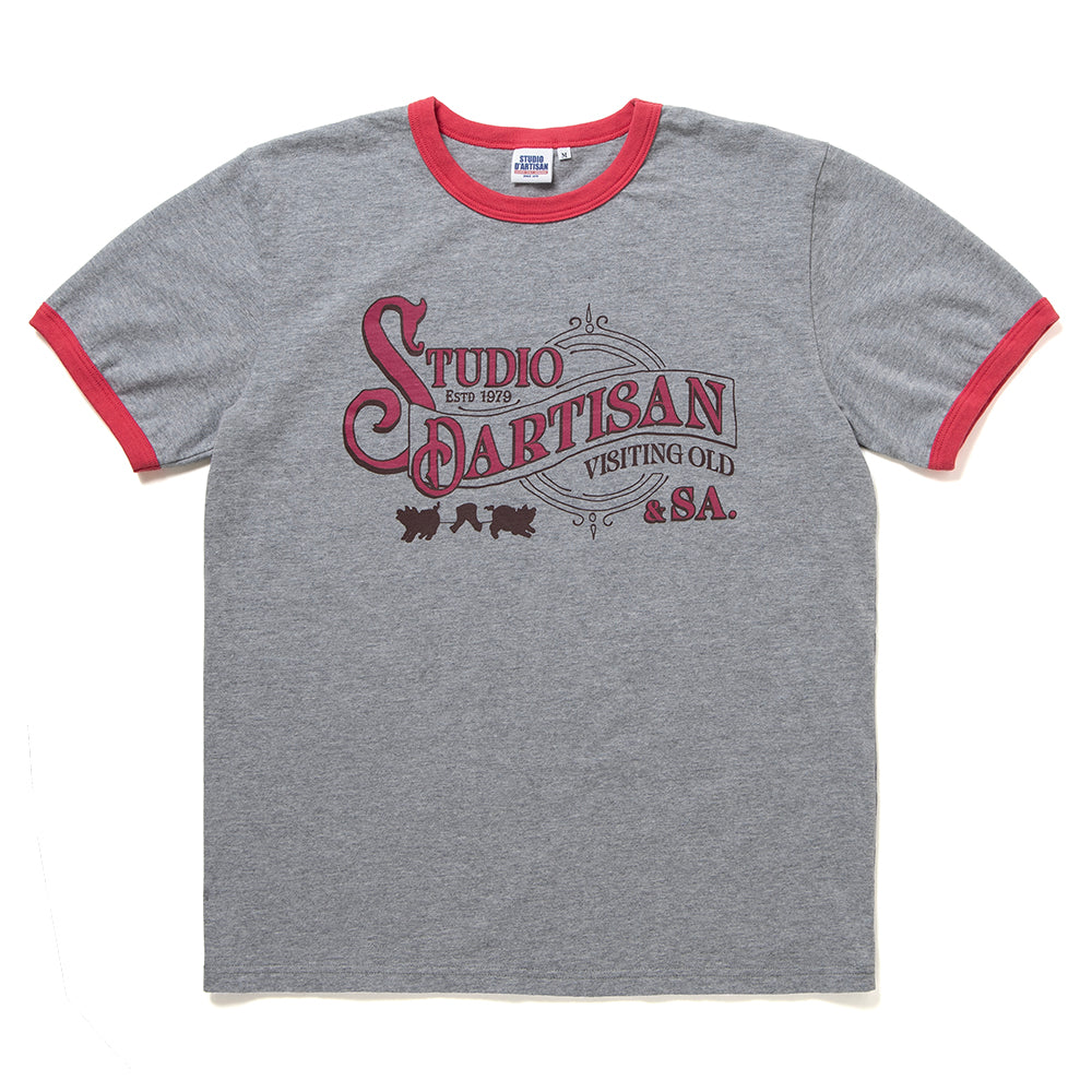 プリントリンガーTシャツ【8177】