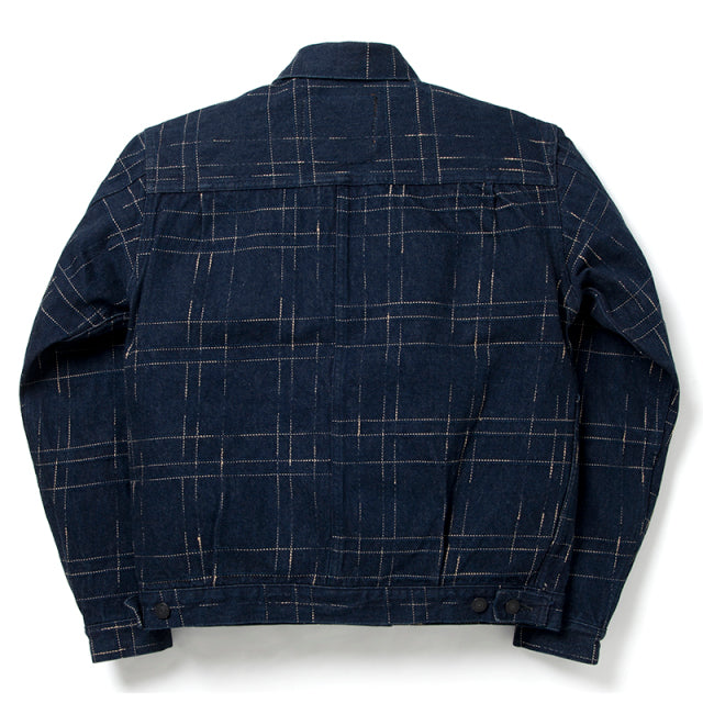 乱れ絣デニムジャケット【D4574】