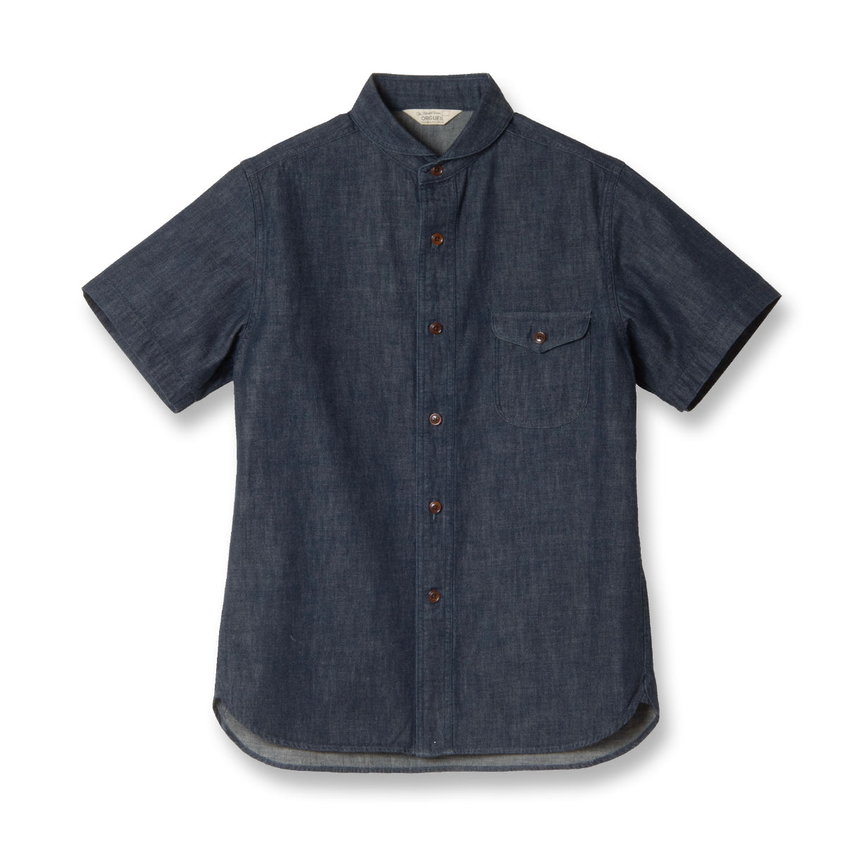 Denim Shawl Collar Short Sleeve Shirt【OR-5107S】 – STUDIO D