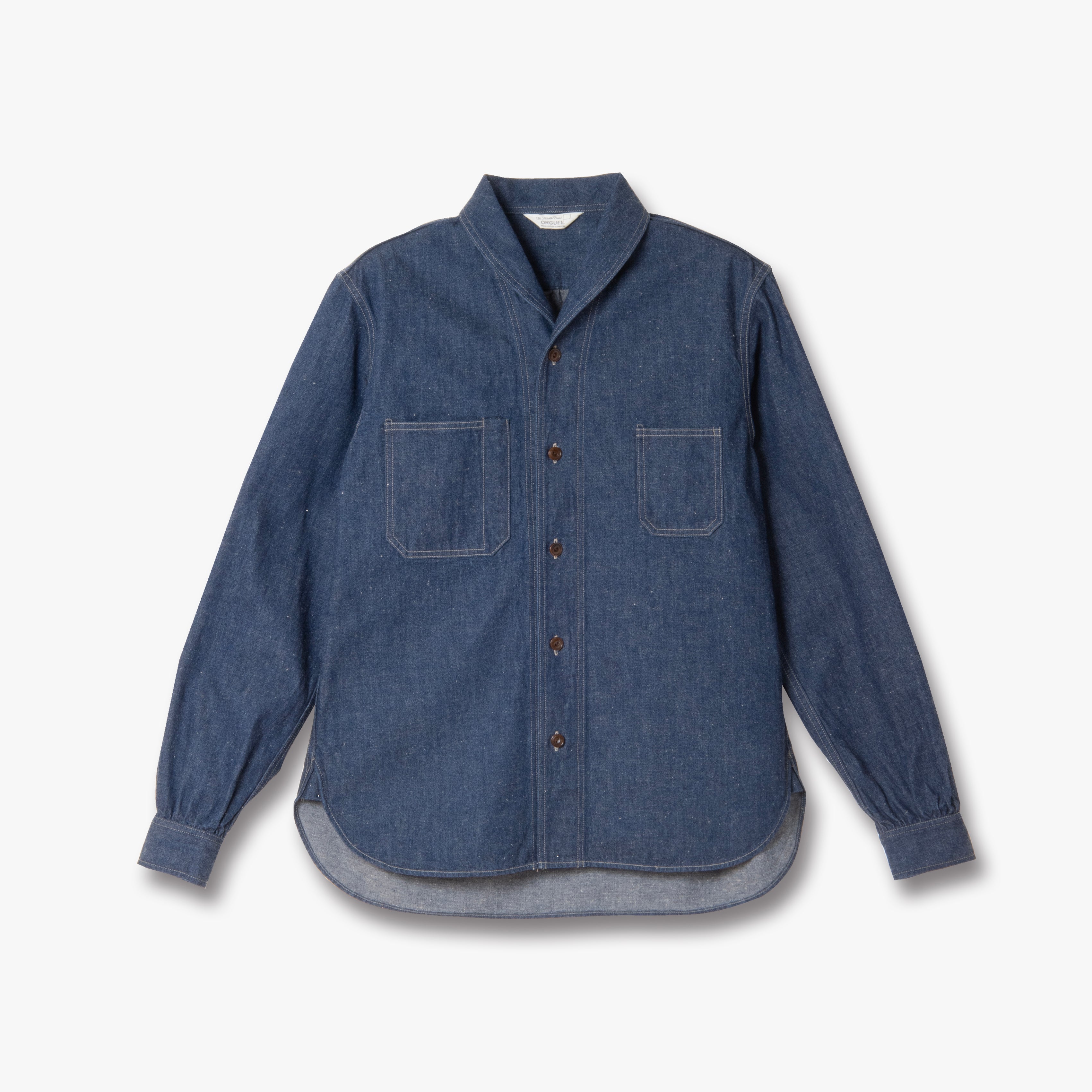 Shawl Collar Denim Work Shirt【OR-5127】