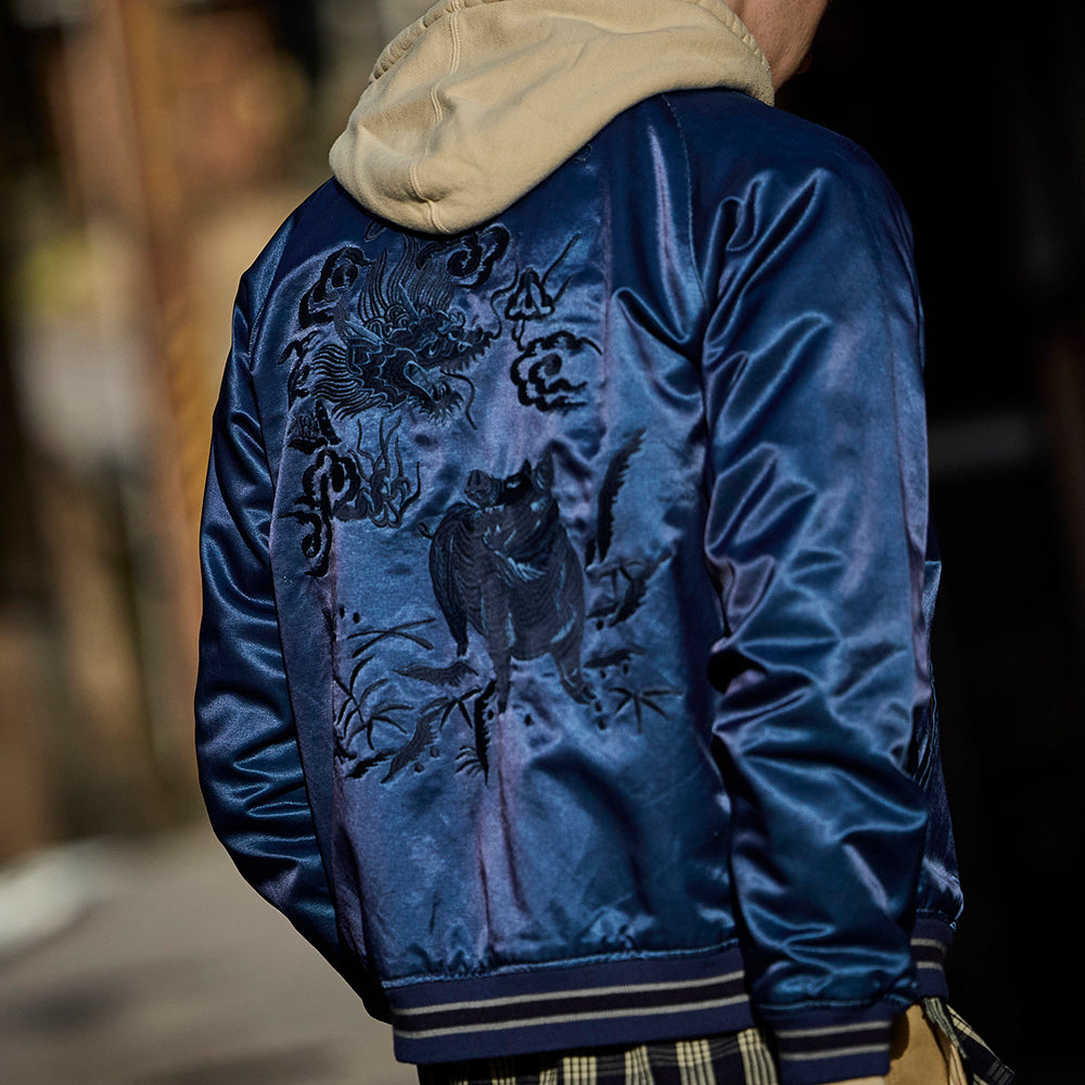 BLUE BLUE 藍染サテン　インディゴスカジャン BLUE BLUE 藍染サテン インディゴスカジャン