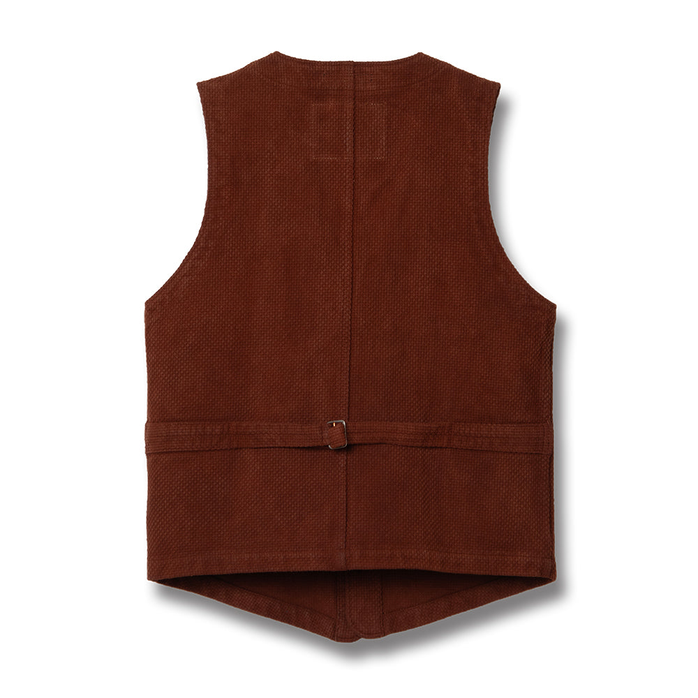 奄美大島泥染刺し子ベスト【4637】