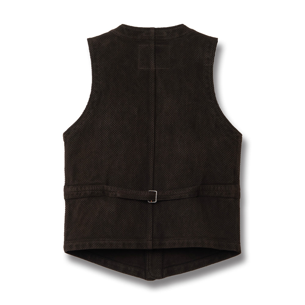 奄美大島泥染刺し子ベスト【4637】