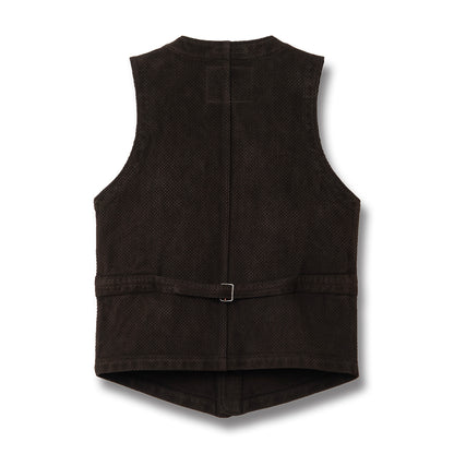 奄美大島泥染刺し子ベスト【4637】