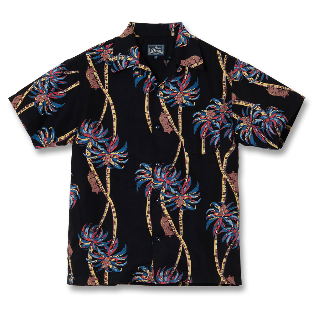 STUDIO D'ARTISAN 5742 Aloha Shirt Black Front
