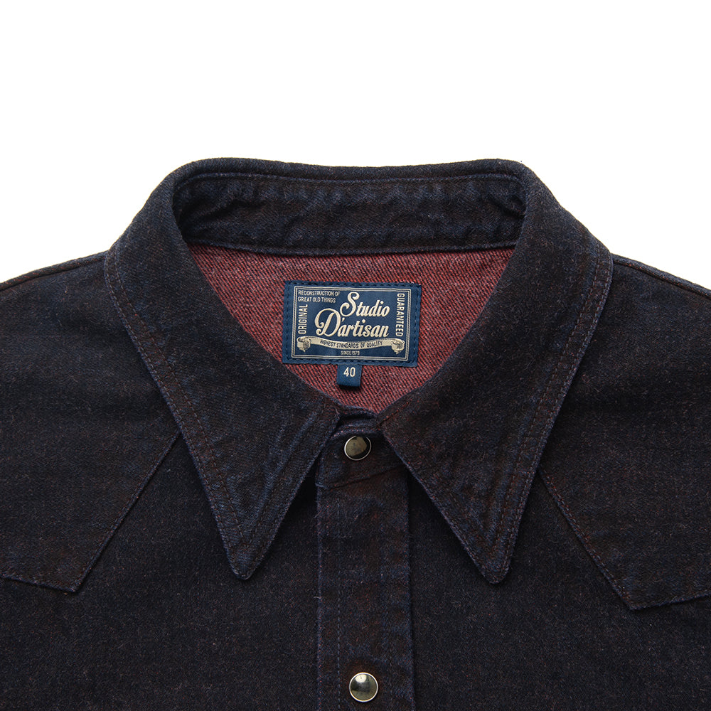 ベンガラ染めデニムウエスタンシャツ【D5727】