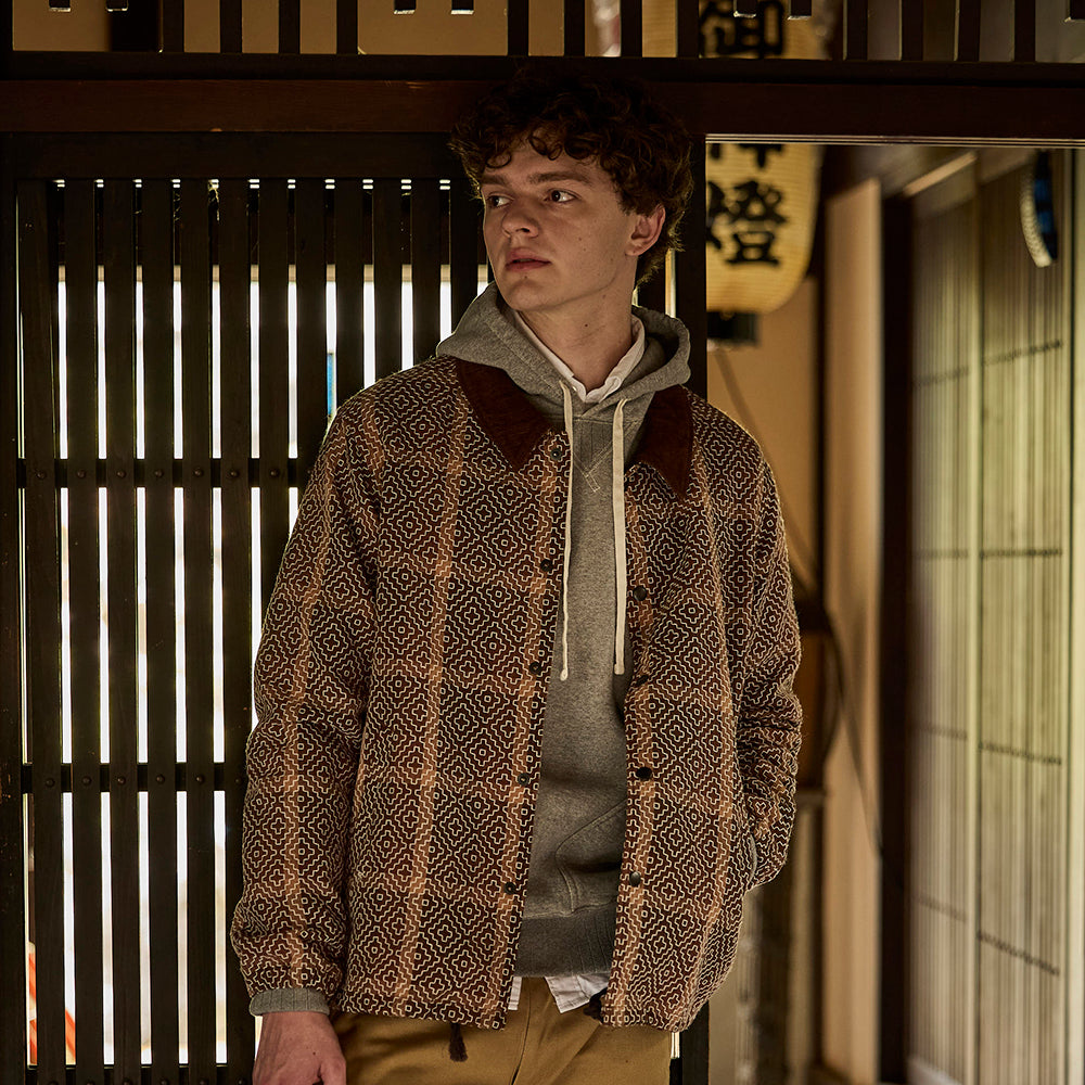 柿渋野良着刺し子コーチジャケット【4618】 – STUDIO D'ARTISAN ONLINE